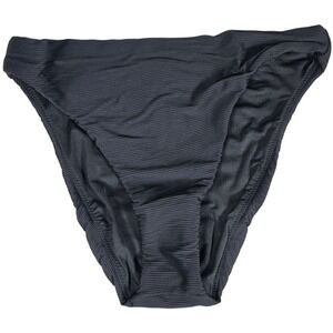 J.‎ Crew Ribbed high-rise cheeky bikini bottom Black XS NWT